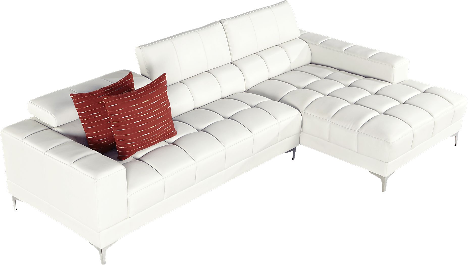 Sofia Vergara Sybella Off-White Beige,White Leather 2 Pc Sectional ...