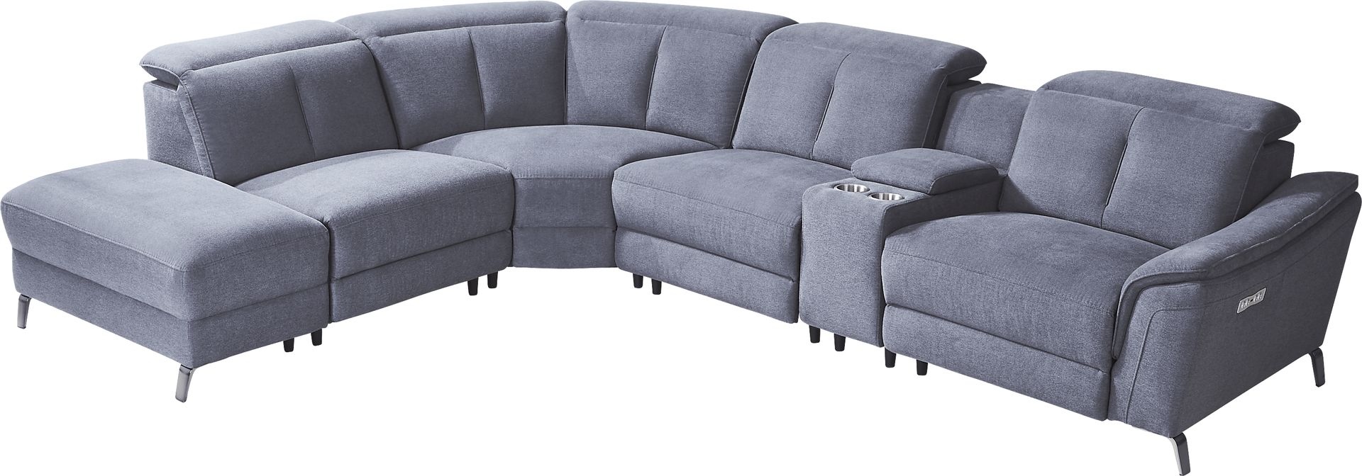 Turano Denim 6 Pc Dual Power Reclining Sectional - Image 3