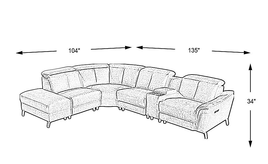 Turano Denim 6 Pc Dual Power Reclining Sectional Rooms To Go