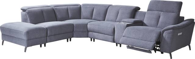 Turano Denim 6 Pc Dual Power Reclining Sectional - Thumbnail - Image 1