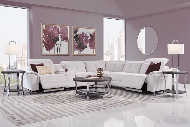 Turano Gray 10 Pc Dual Power Reclining Sectional Living Room - Thumbnail - Image 1