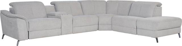 Turano Gray 6 Pc Dual Power Reclining Sectional - Thumbnail - Image 1