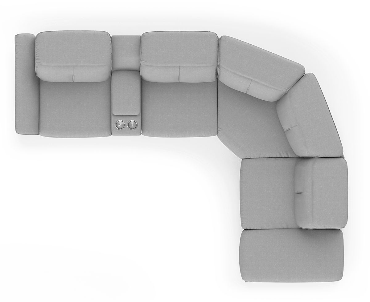 Turano Gray Textured 6 Pc Dual Power Reclining Sectional Rooms to Go