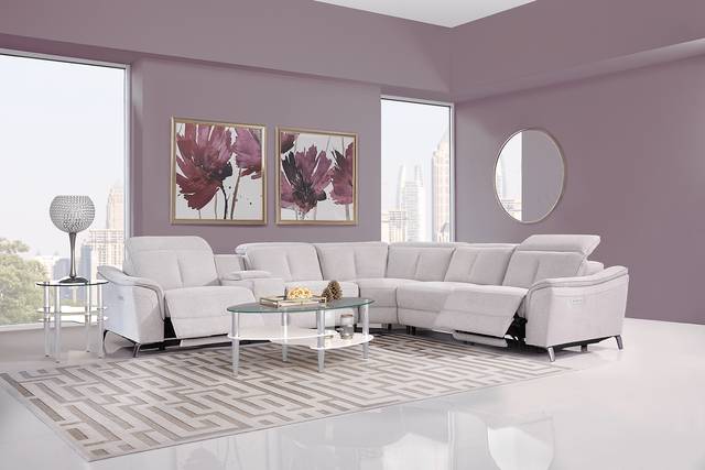 Turano Gray 6 Pc Dual Power Reclining Sectional - Thumbnail - Image 2