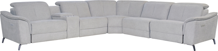 6 pc dual power reclining sectional