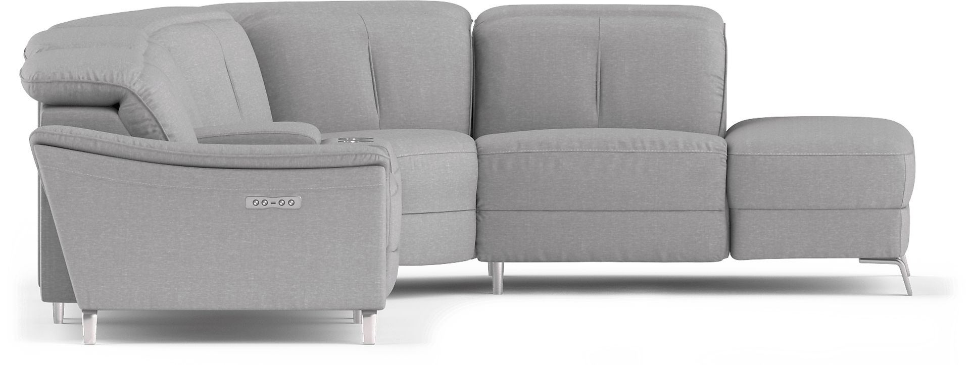 Turano Gray 6 Pc Dual Power Reclining Sectional - Image 5