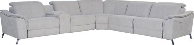 Turano Gray 6 Pc Dual Power Reclining Sectional - Thumbnail - Image 1