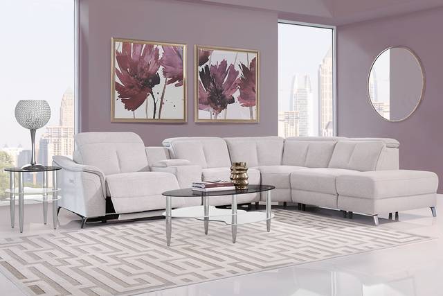 Turano Gray 9 Pc Dual Power Reclining Sectional Living Room - Thumbnail - Image 1