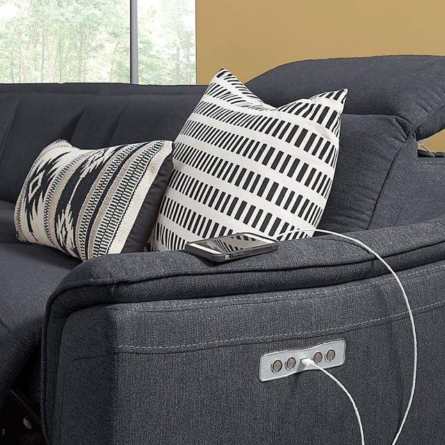 Turano Midnight 6 Pc Dual Power Reclining Sectional - Thumbnail - Image 3