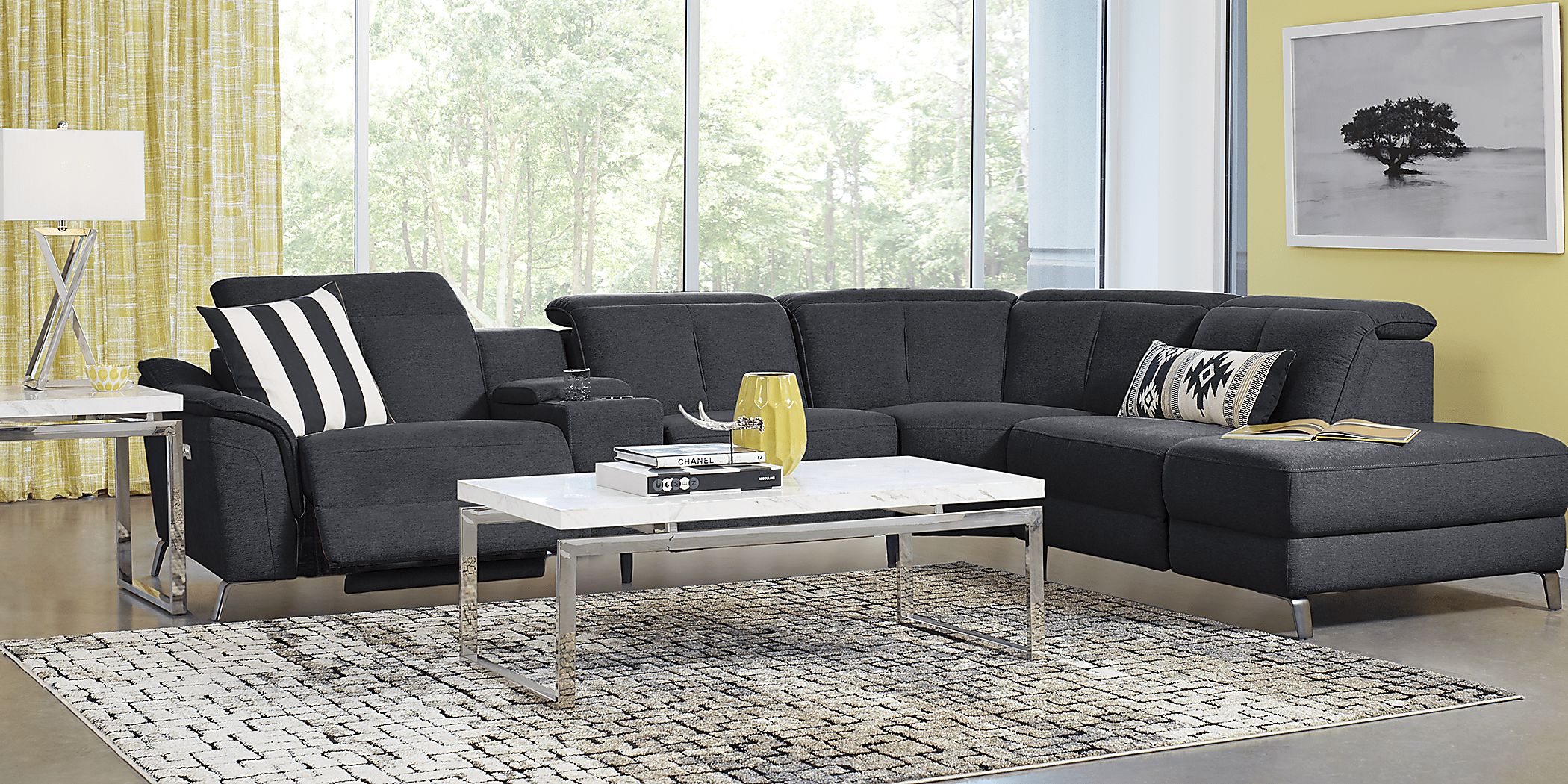 Turano Midnight 6 Pc Dual Power Reclining Sectional Rooms To Go