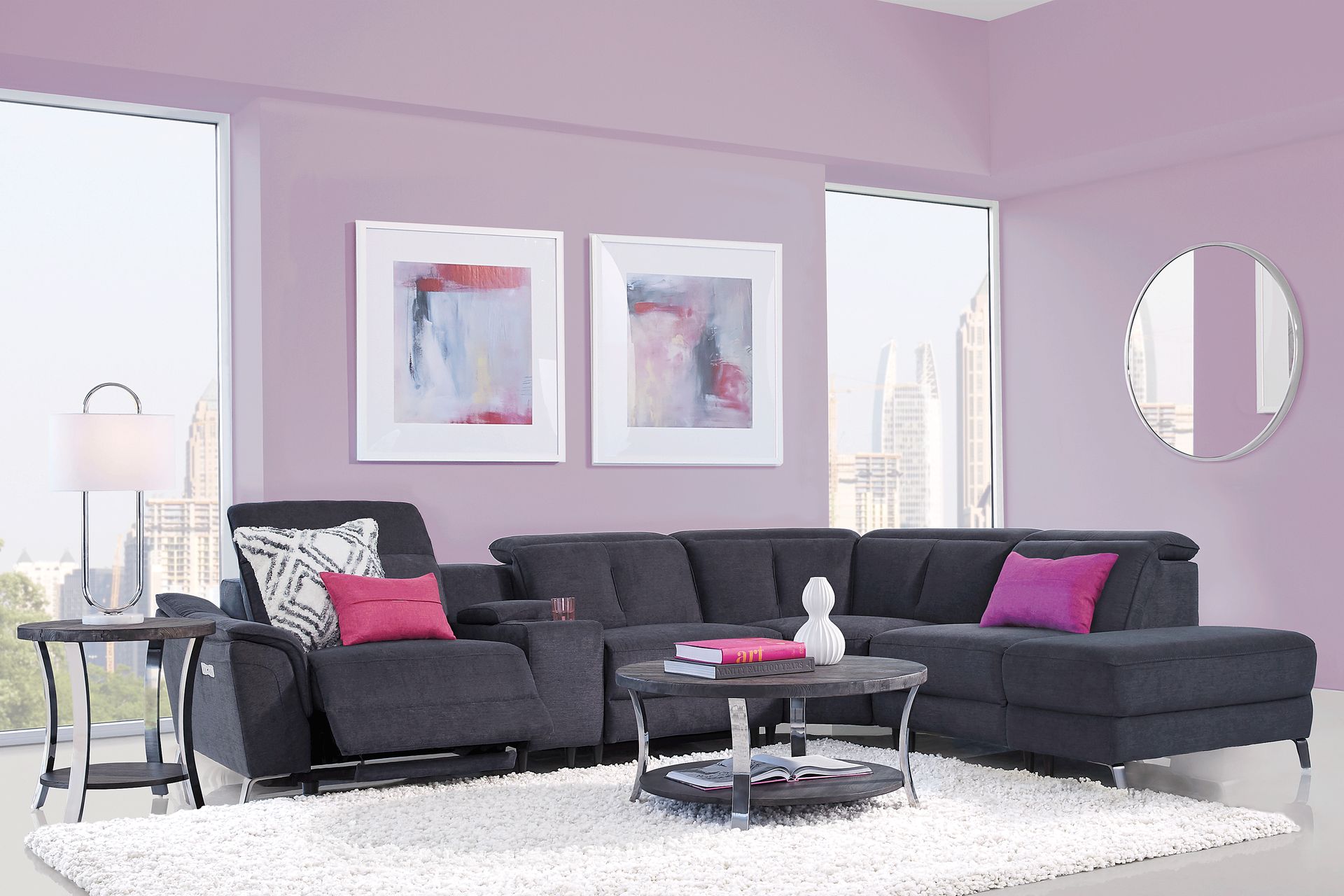 Turano Midnight 6 Pc Dual Power Reclining Sectional - Image 2