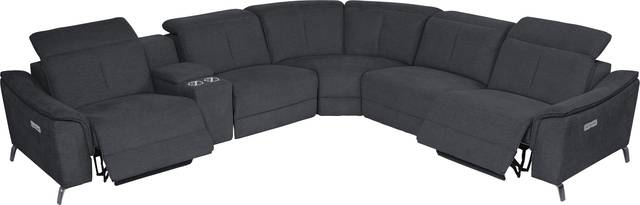 Turano Midnight 6 Pc Dual Power Reclining Sectional - Thumbnail - Image 3