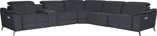 Turano Midnight 6 Pc Dual Power Reclining Sectional - Thumbnail - Image 1