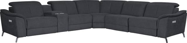 Turano Midnight 6 Pc Dual Power Reclining Sectional - Thumbnail - Image 1