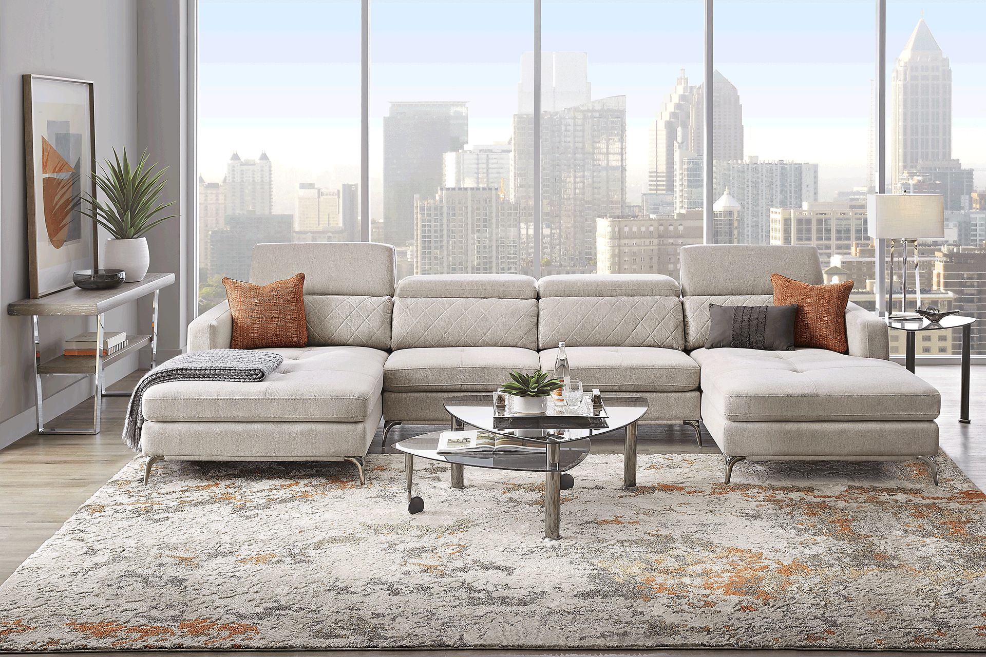 Via Sorrento Dove 3 Pc Sectional - Image 2