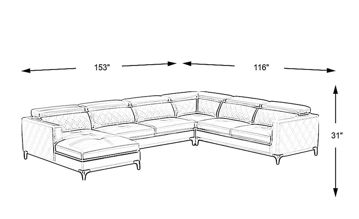 Via Sorrento Dove Gray Woven 4 Pc Left Arm Chaise Sectional | Rooms to Go