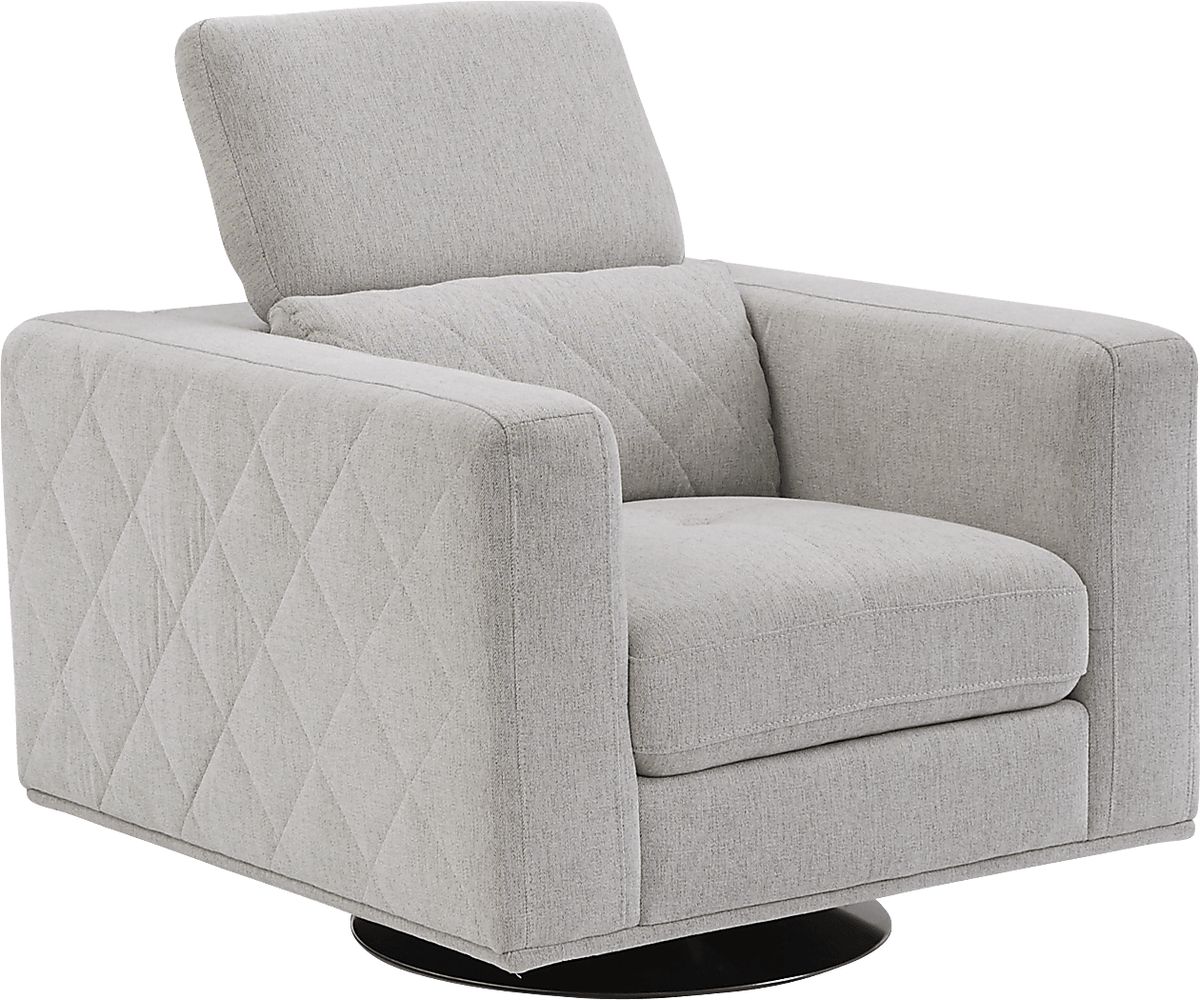 Via Sorrento Dove Gray Woven Swivel Chair | Rooms to Go
