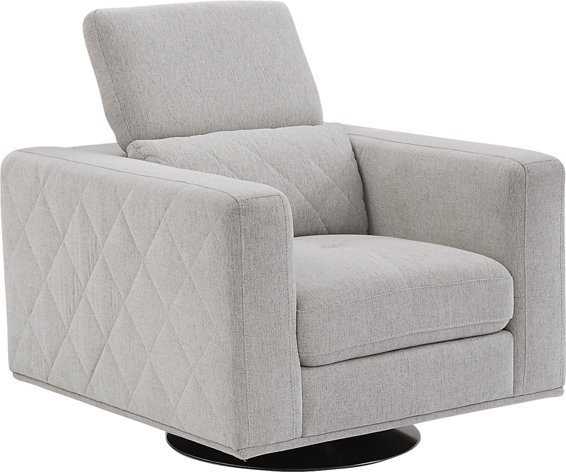 Sofia Vergara Via Sorrento Dove Gray Polyester Fabric Swivel Chair ...