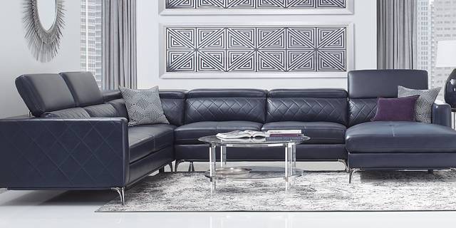 Via Sorrento Navy 4 Pc Sectional - Thumbnail - Image 2