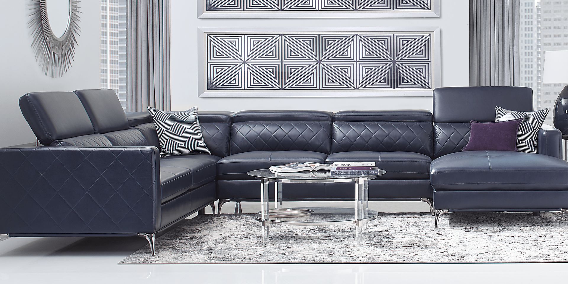 Via Sorrento Navy 4 Pc Sectional - Image 2