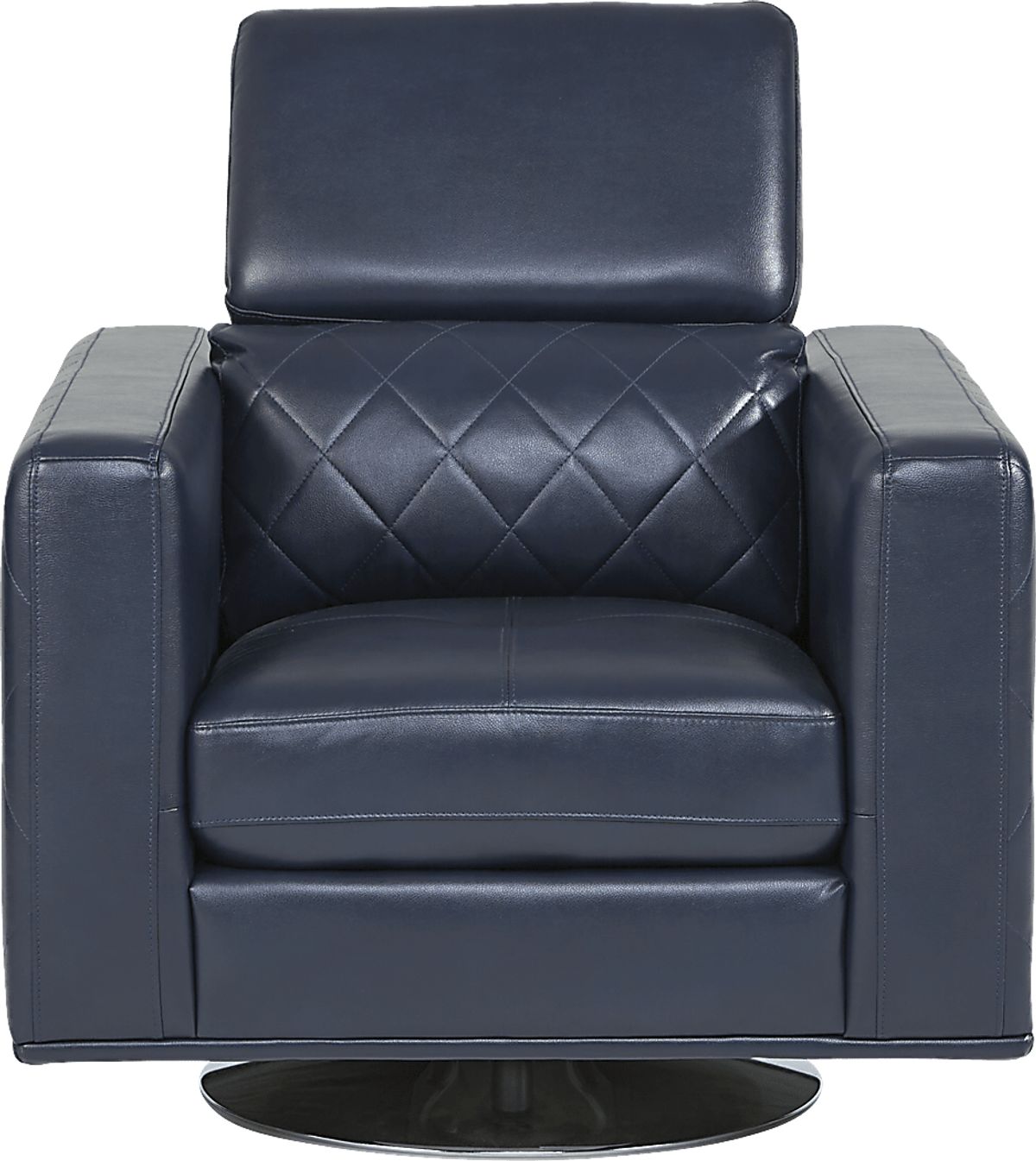 Via Sorrento Navy Blue Polyester Fabric Swivel Chair | Rooms to Go