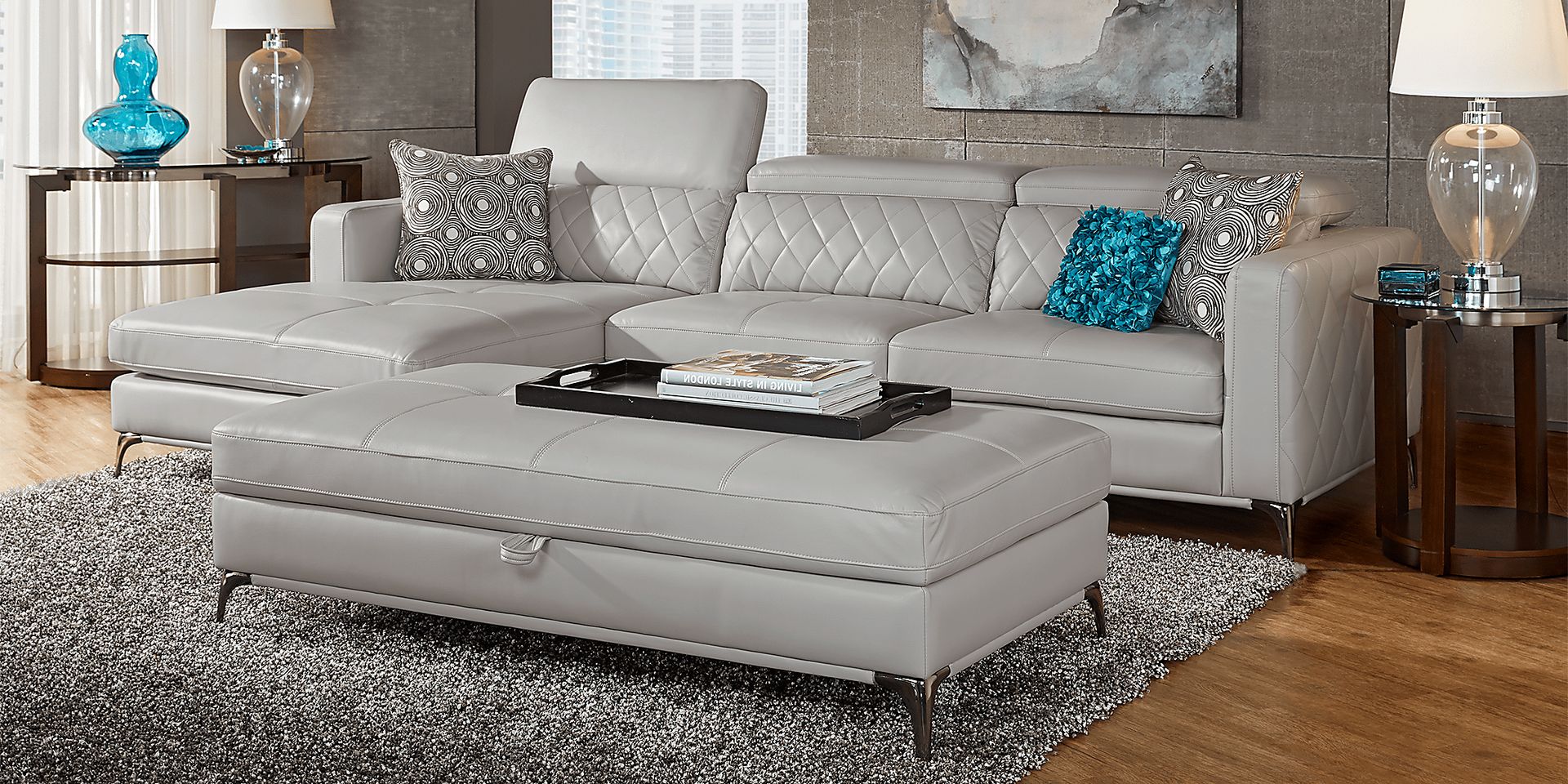 Via Sorrento Platinum 3 Pc Sectional Living Room - Image 1