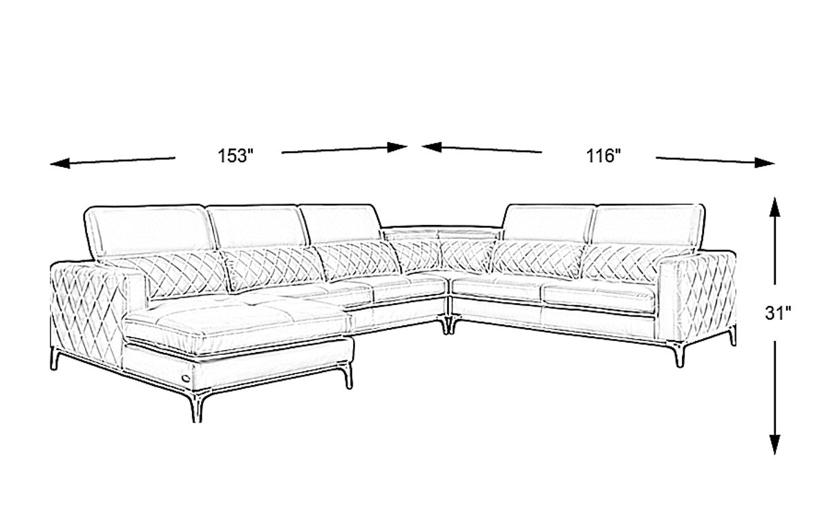 Via Sorrento Platinum Beige Polyester Fabric 4 Pc Left Arm Chaise ...