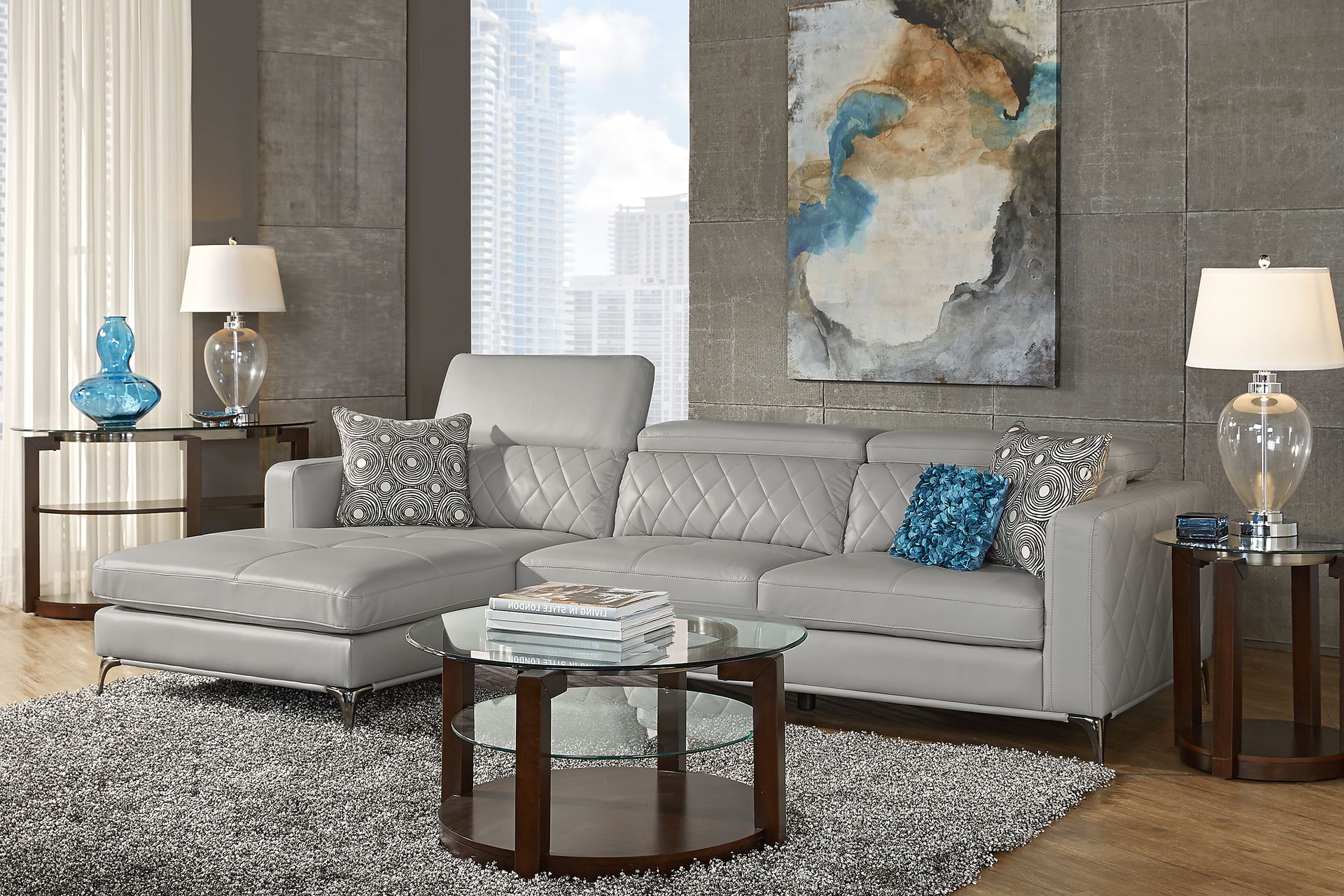 Via Sorrento Platinum 5 Pc Sectional Living Room - Image 1