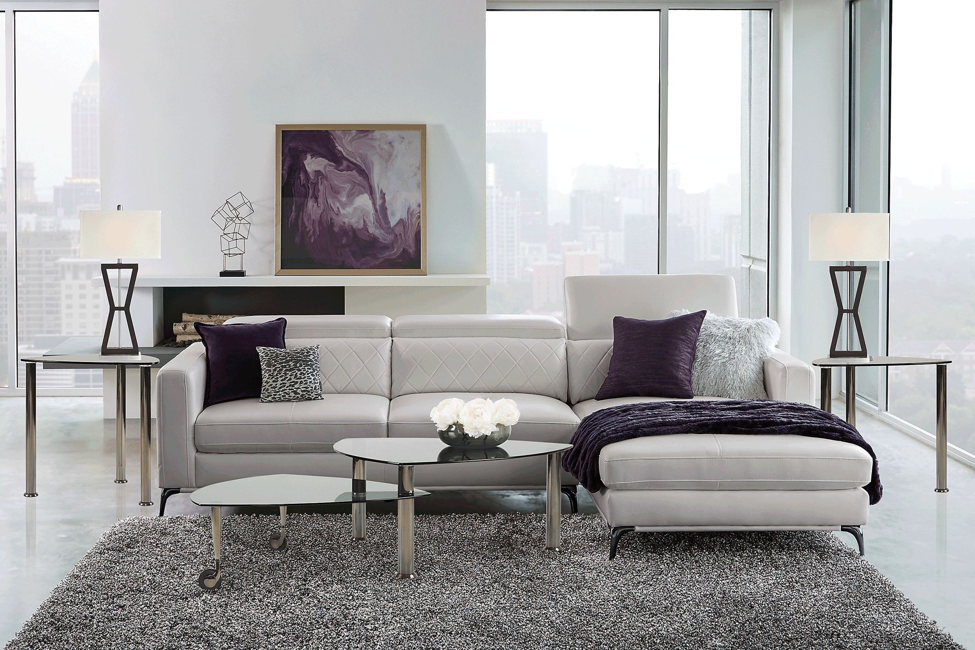 Via Sorrento Platinum 5 Pc Sectional Living Room - Image 1