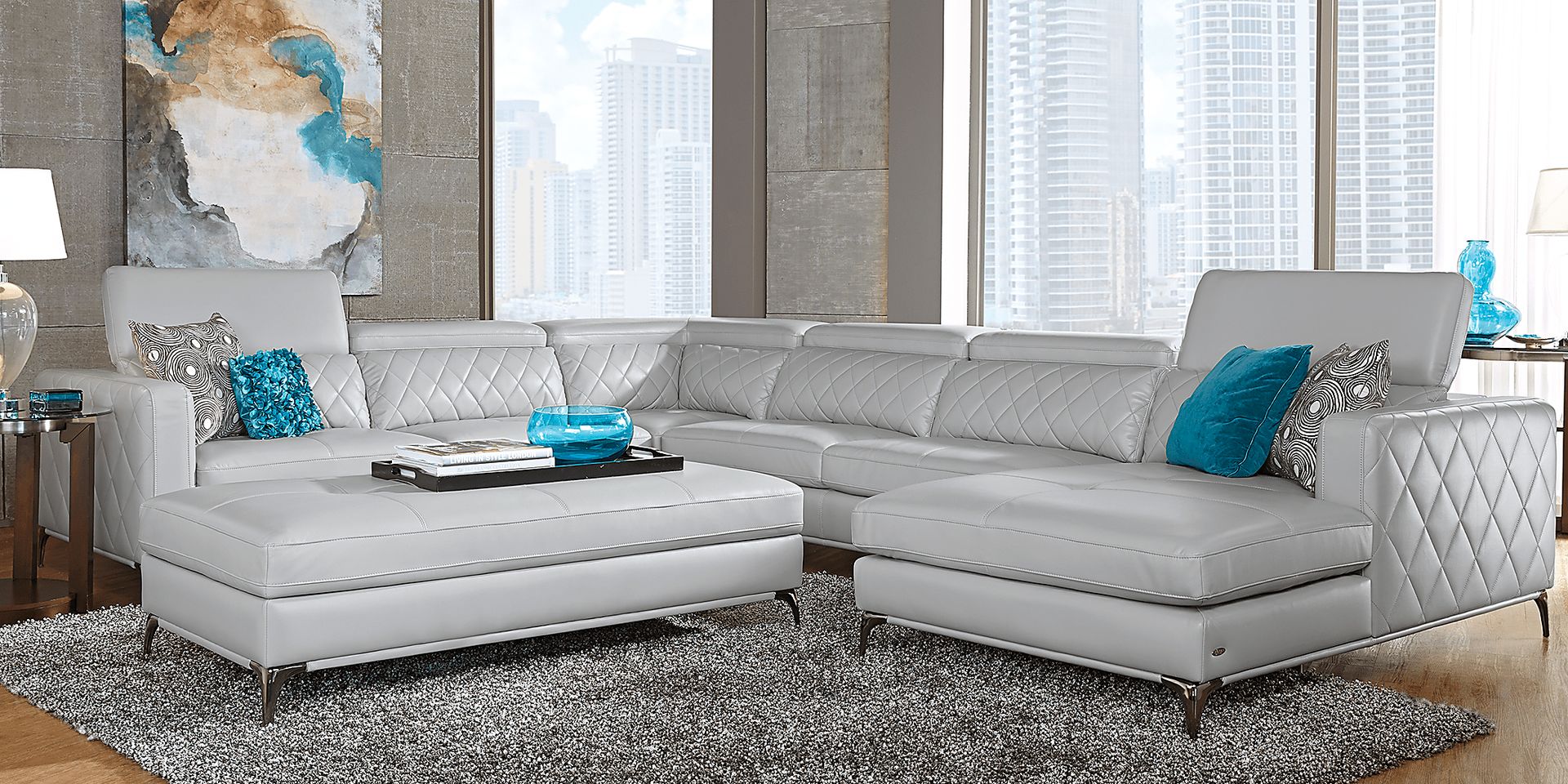 Via Sorrento Platinum 5 Pc Sectional Living Room - Image 1