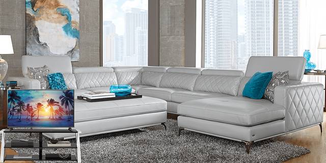 Via Sorrento Platinum 8 Pc Sectional Living Room Plus 65 in. TV - Thumbnail - Image 1