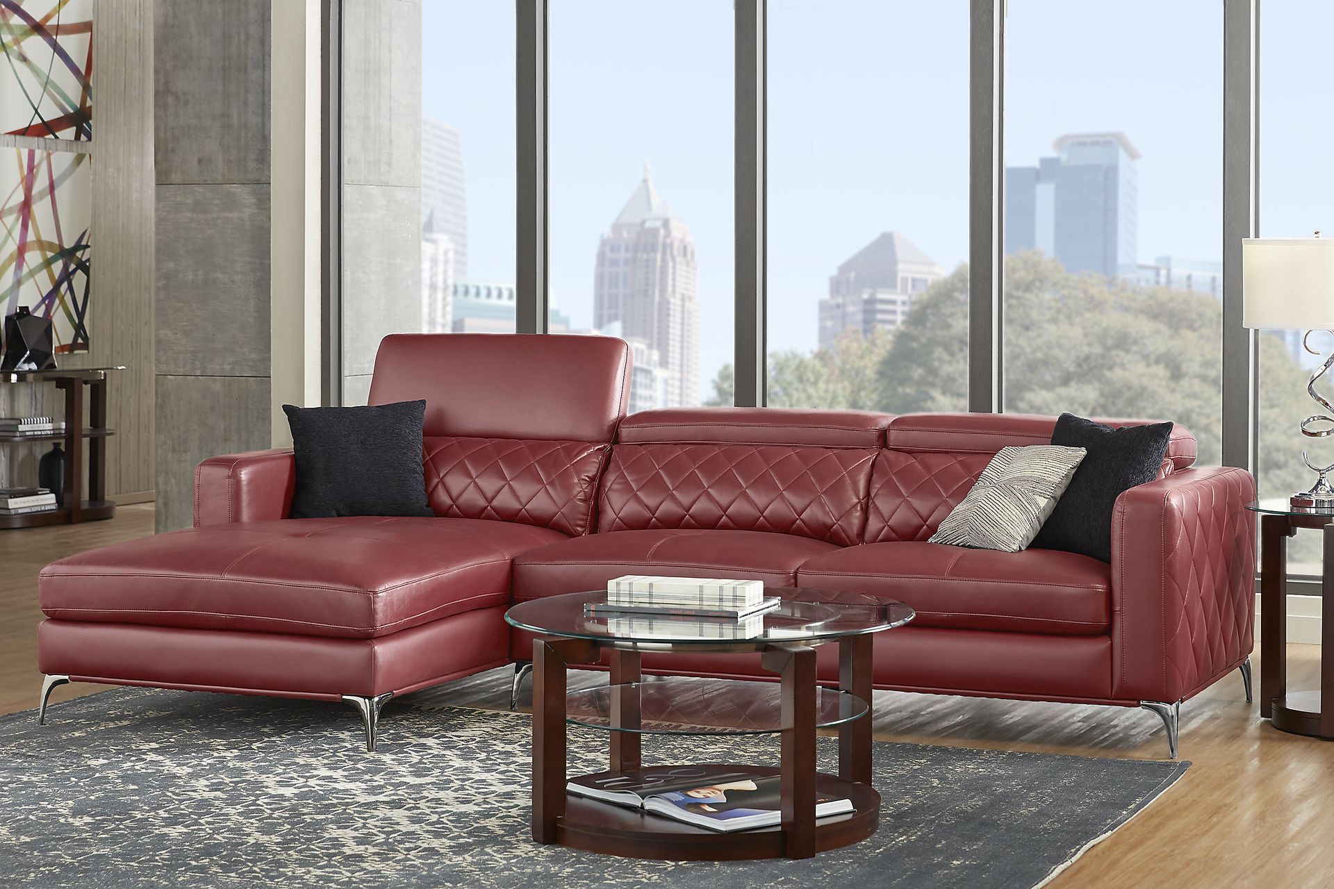 Via Sorrento Red 2 Pc Sectional - Image 2