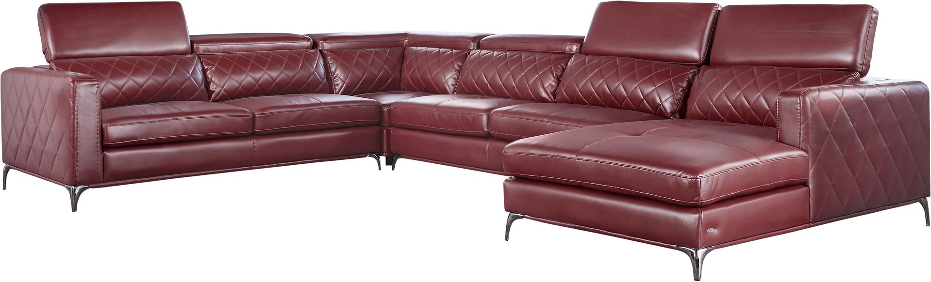 Via Sorrento Red 5 Pc Sectional Living Room - Image 2