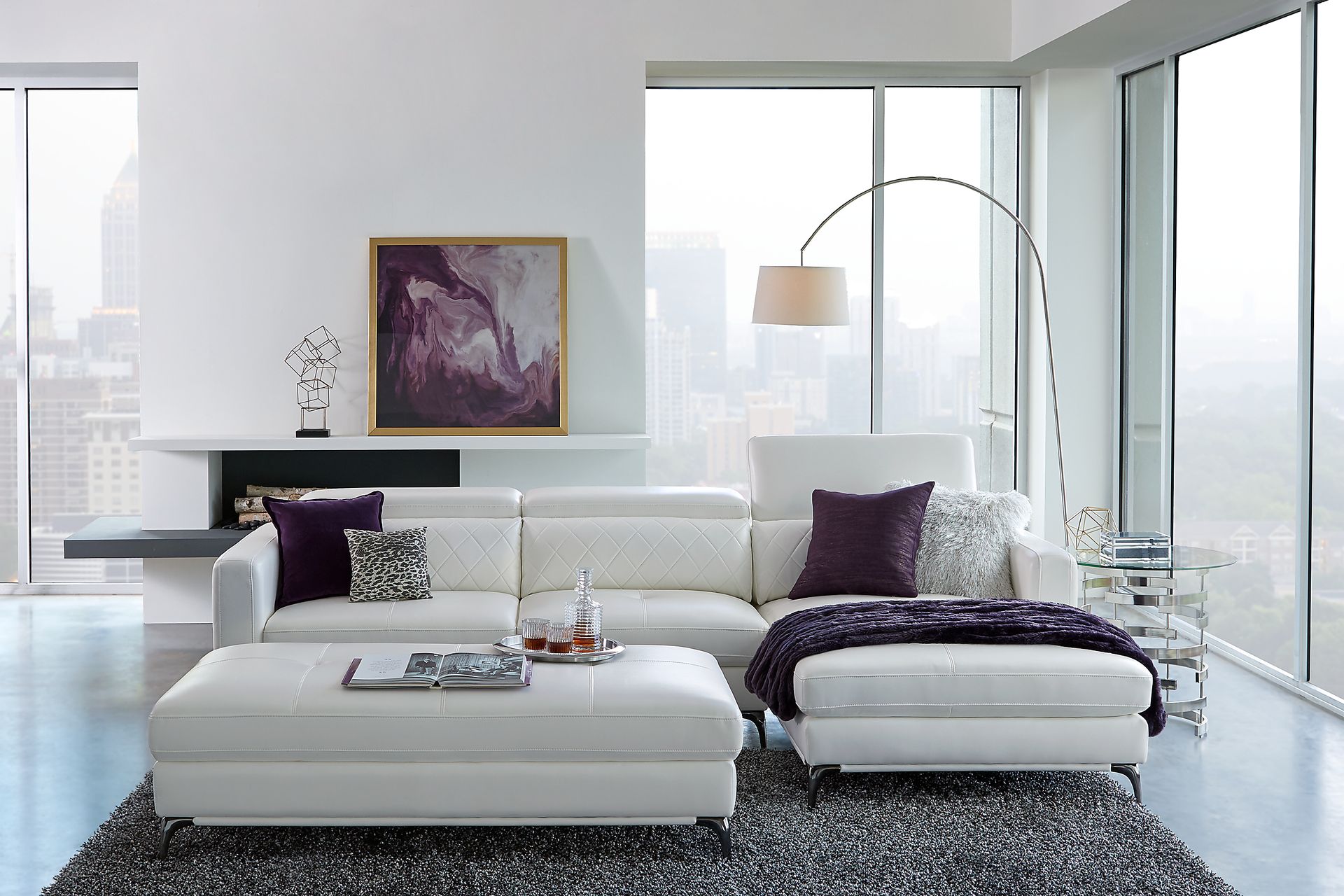 Via Sorrento White 2 Pc Sectional - Image 2