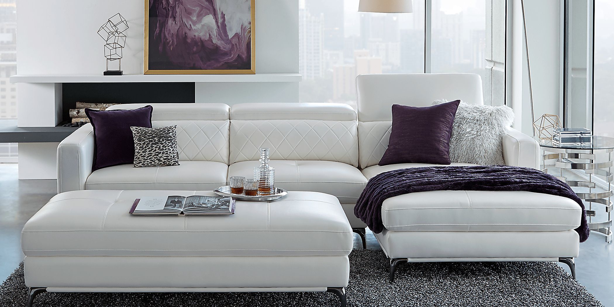 Via Sorrento White 2 Pc Sectional Rooms To Go
