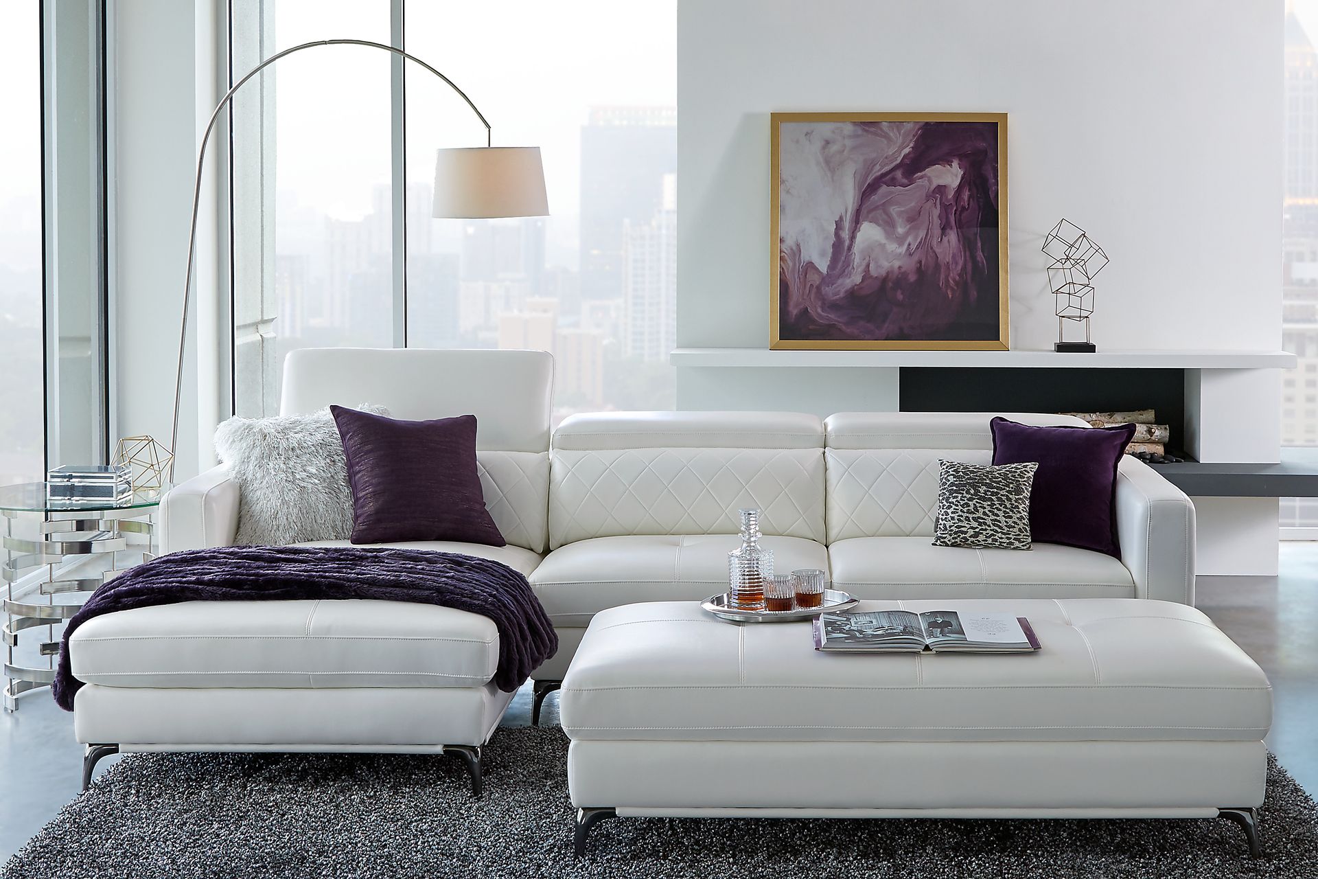 Via Sorrento White 2 Pc Sectional - Image 2