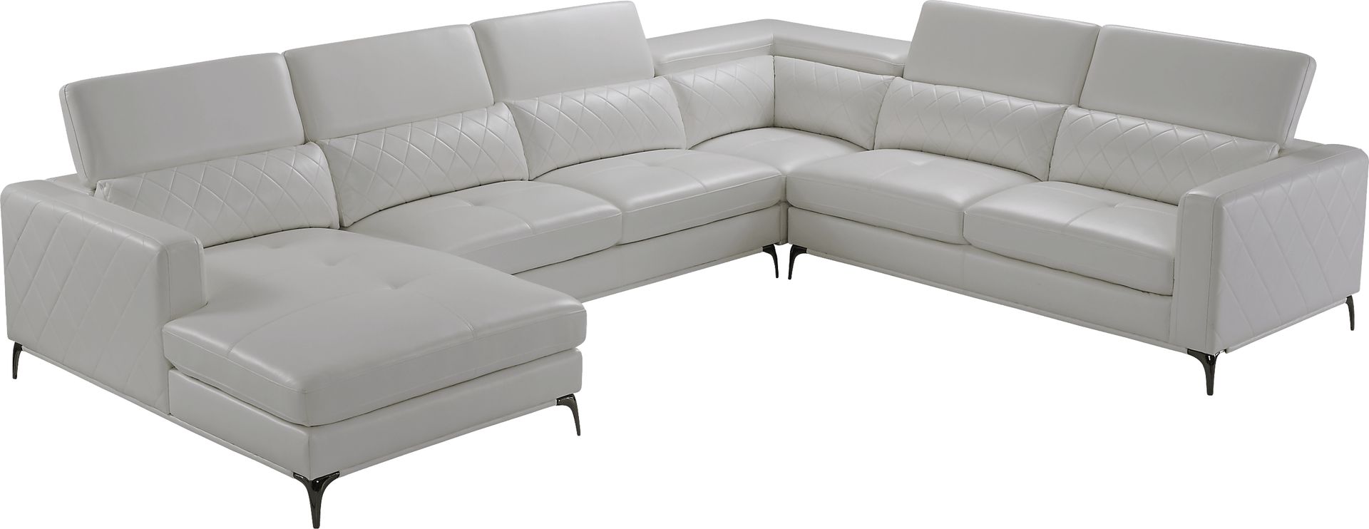 Via Sorrento White 5 Pc Sectional Living Room - Image 4