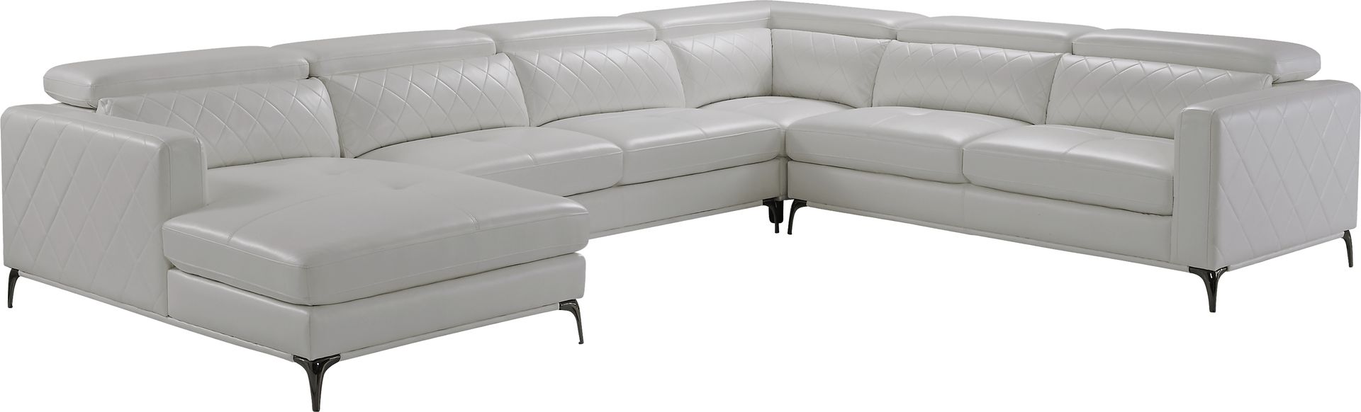 Via Sorrento White 5 Pc Sectional Living Room - Image 2
