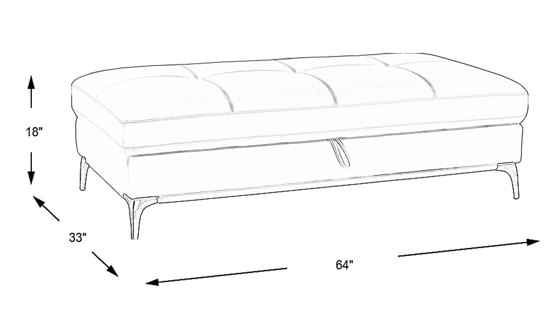 Via Sorrento White Storage Ottoman