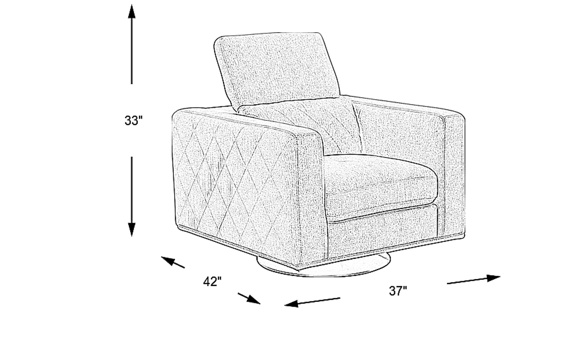 Via Sorrento White Polyester Fabric Swivel Chair | Rooms to Go