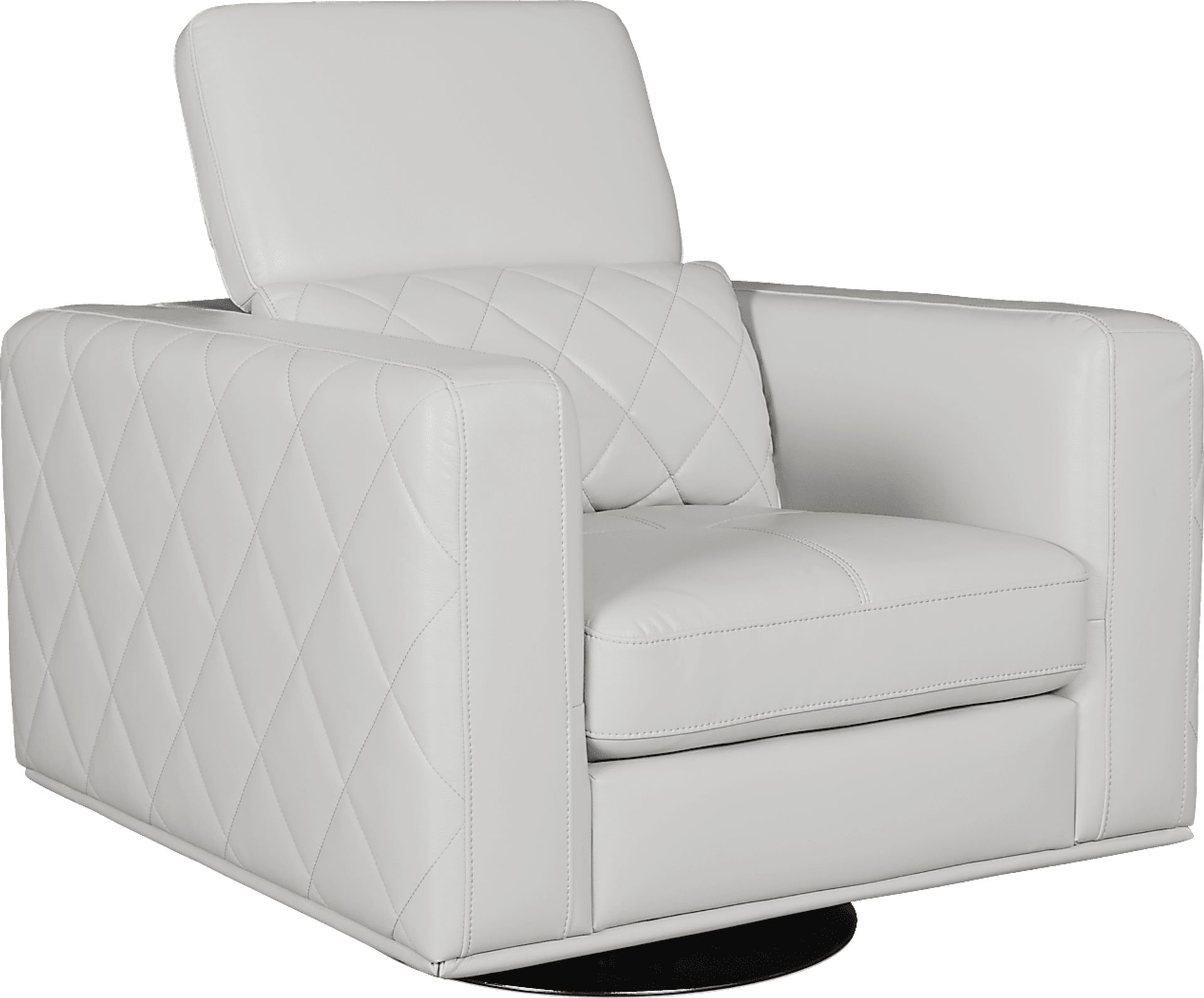 Via Sorrento White Polyester Fabric Swivel Chair Rooms to Go