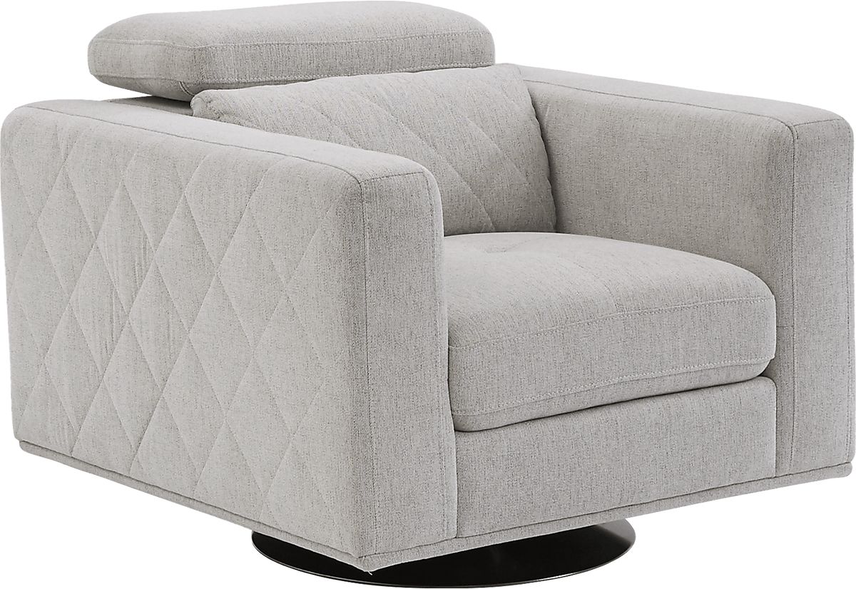 Sofia Vergara Sorrento Dove Gray Polyester Fabric Swivel Chair