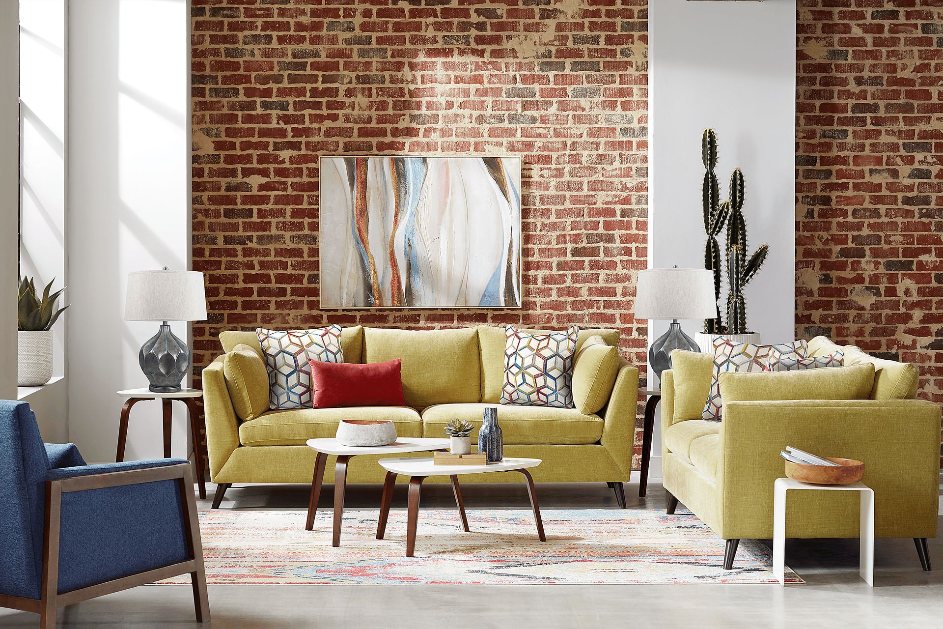 West Loft Citron 7 Pc Living Room - Image 1