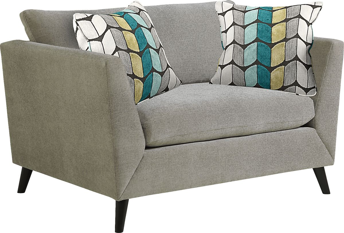 Sofia Vergara West Loft 8 Pc Dove Gray Chenille Fabric Living Room Set ...