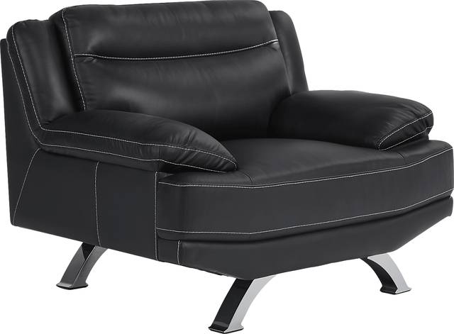 Zamora Black Leather 2 Pc Living Room - Thumbnail - Image 5