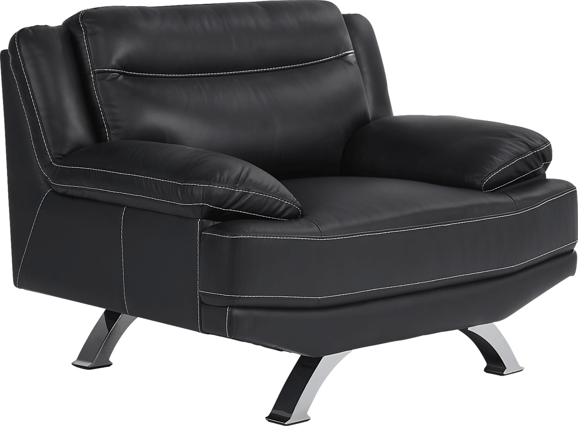 Zamora Black Leather Chair - Image 1