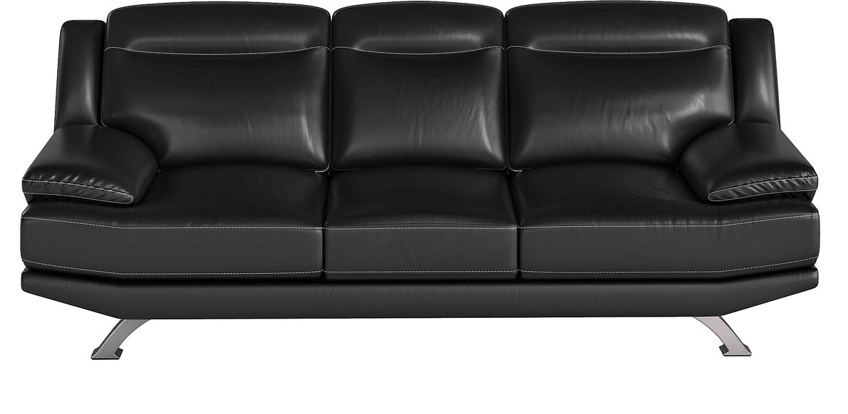 Sofia Vergara Zamora Black Leather Sofa Rooms To Go