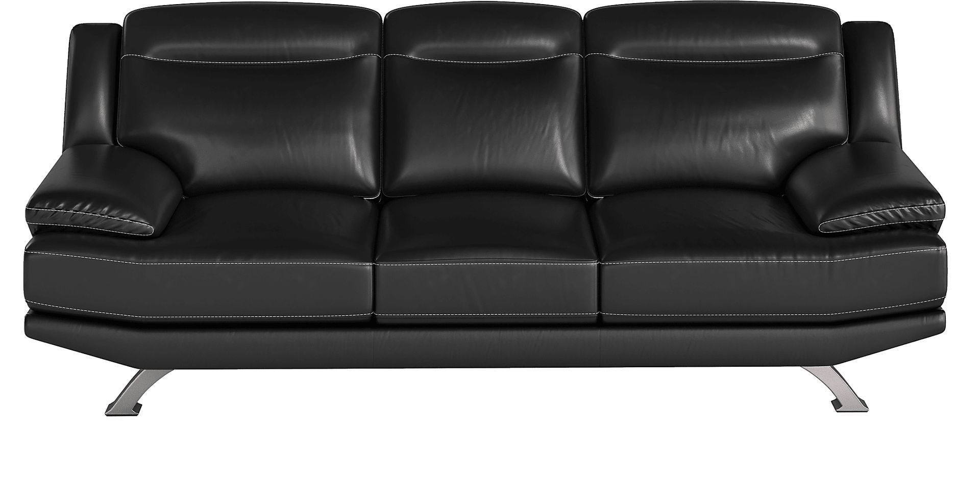 Zamora Black Leather Sofa - Image 1