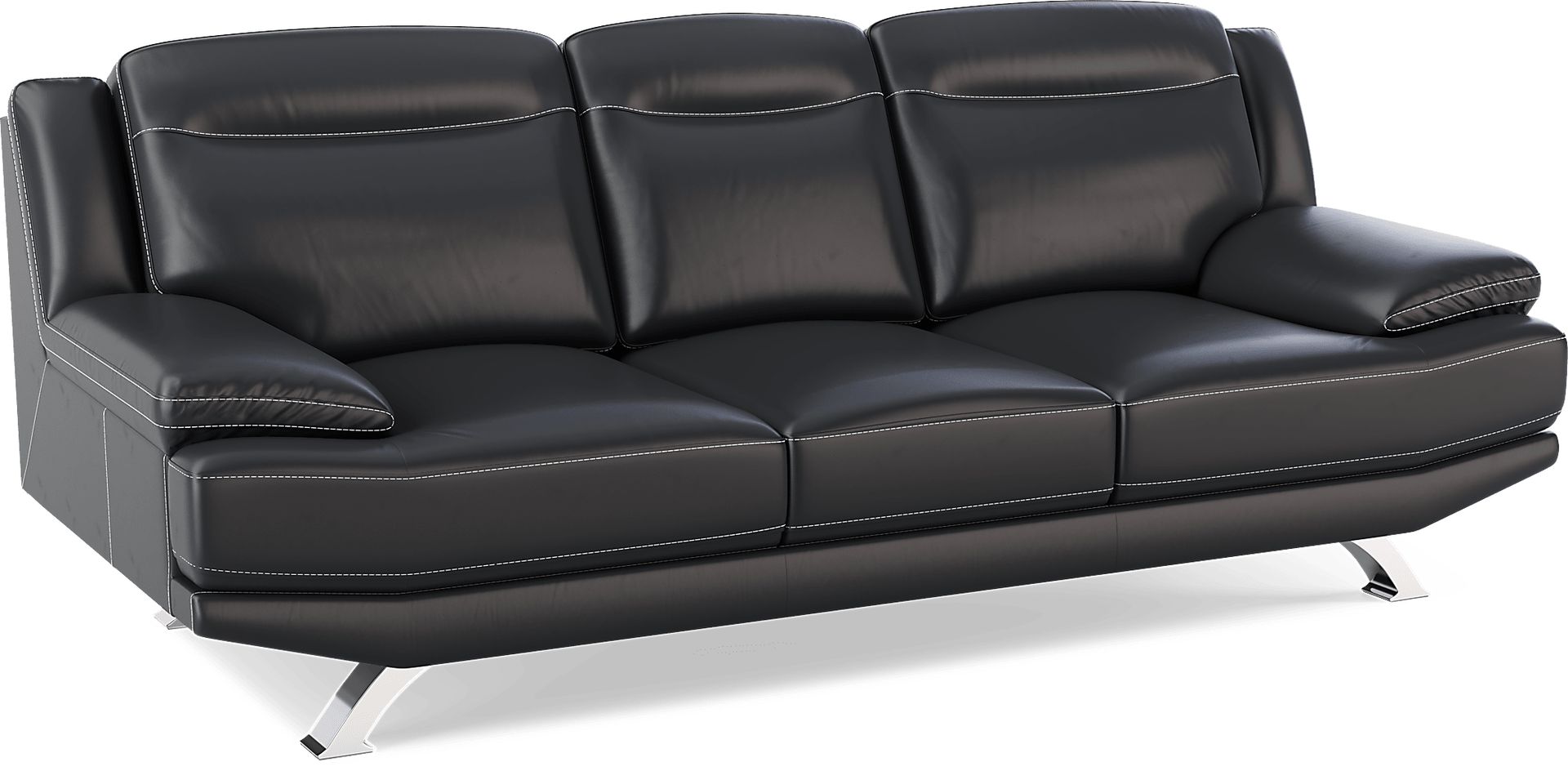 Zamora Black Leather 2 Pc Living Room - Image 3