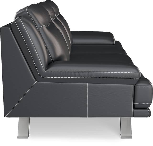 Zamora Black Leather 2 Pc Living Room - Thumbnail - Image 4